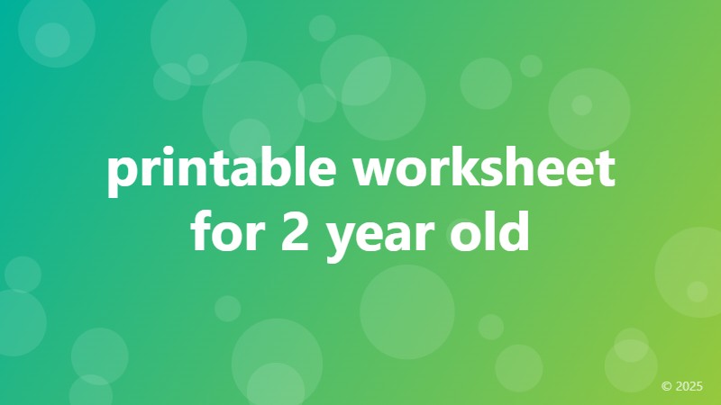 printable worksheet for 2 year old