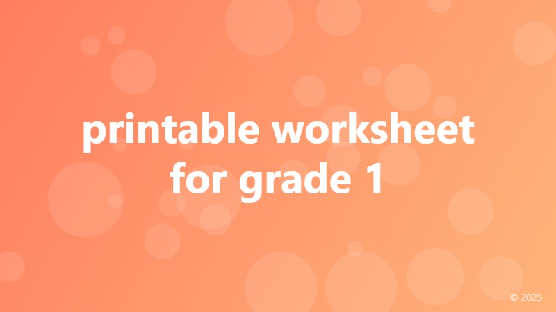 printable worksheet for grade 1
