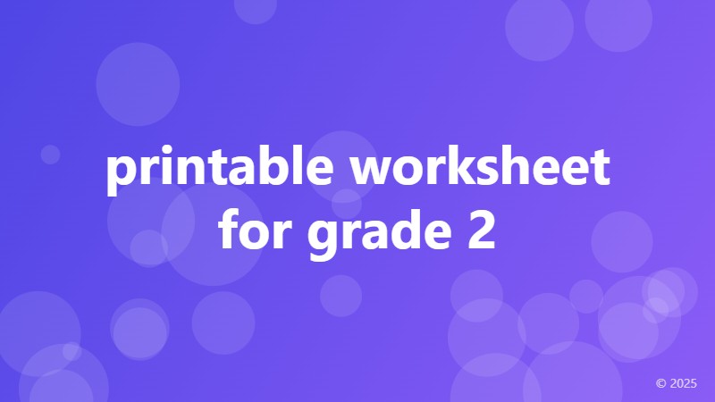 printable worksheet for grade 2