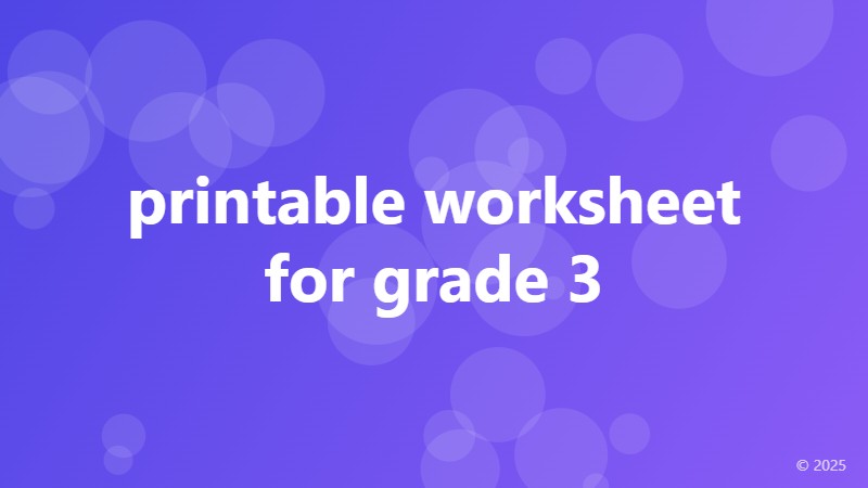 printable worksheet for grade 3