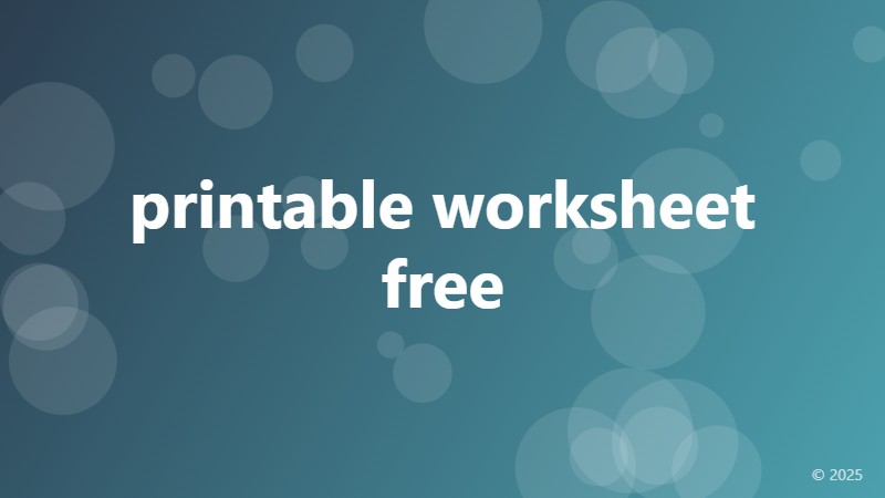 printable worksheet free