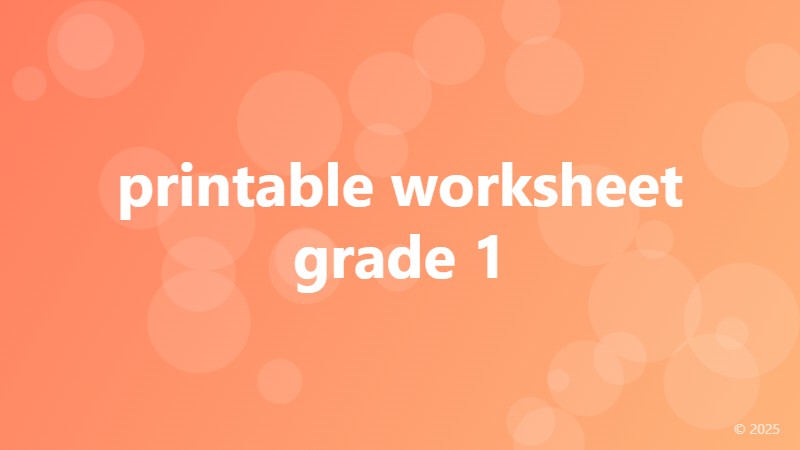 printable worksheet grade 1