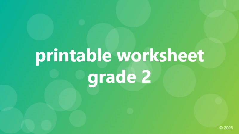 printable worksheet grade 2