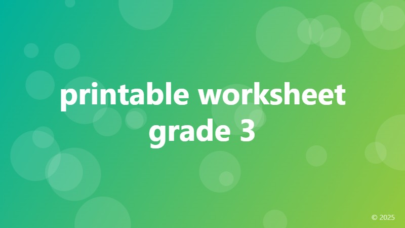 printable worksheet grade 3