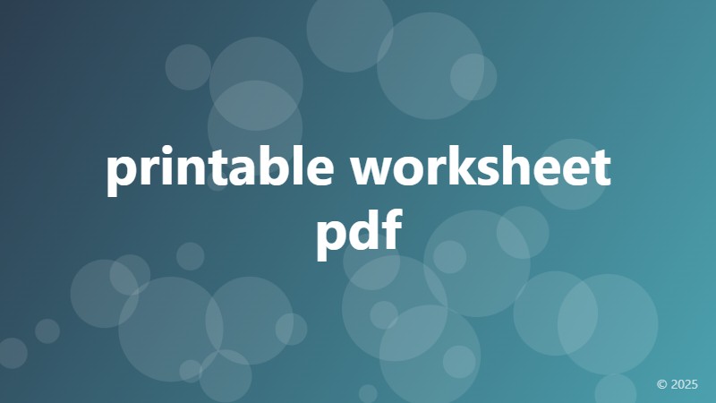 printable worksheet pdf