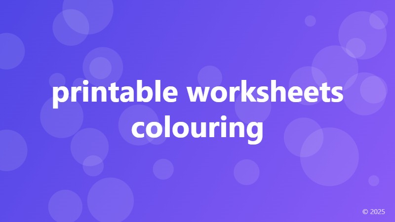 printable worksheets colouring