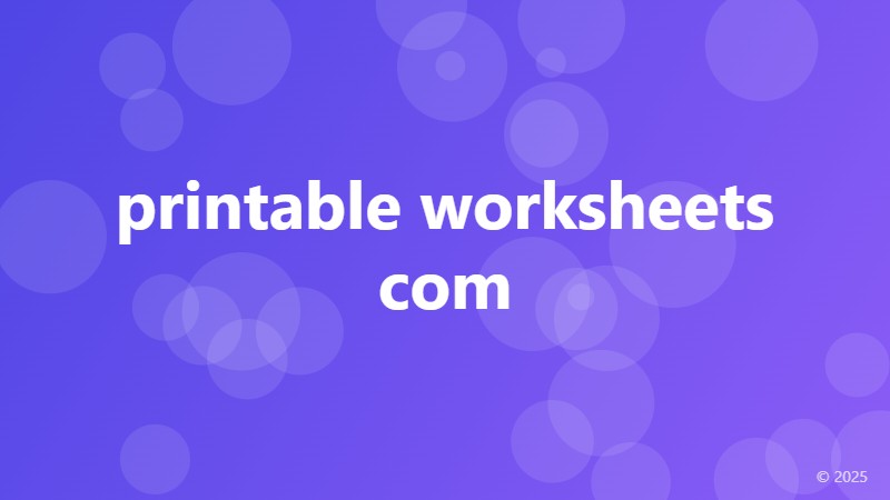 printable worksheets com