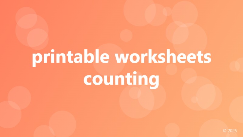 printable worksheets counting