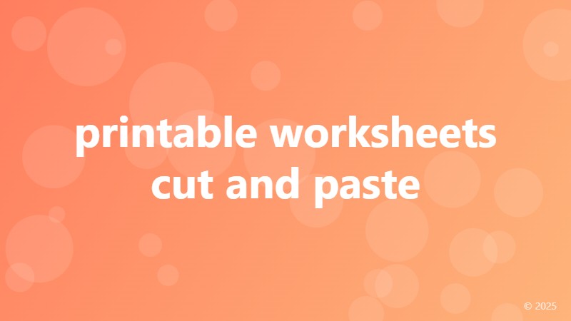 printable worksheets cut and paste