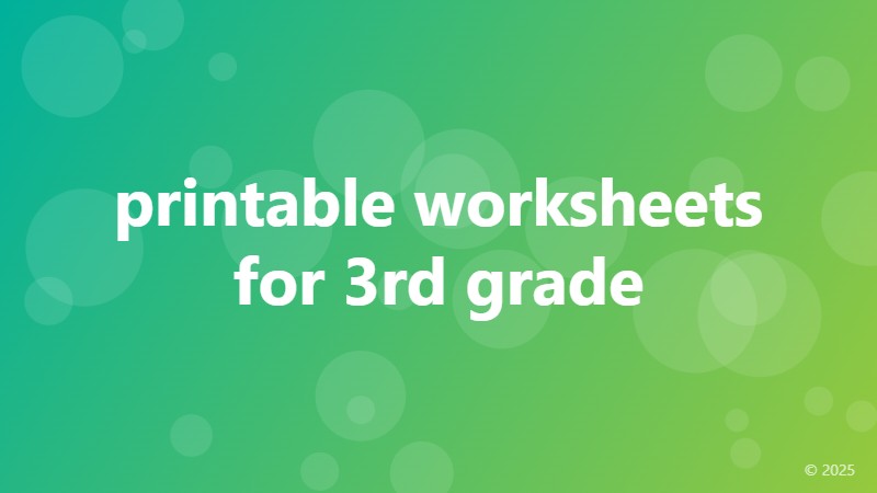 printable worksheets for 3rd grade