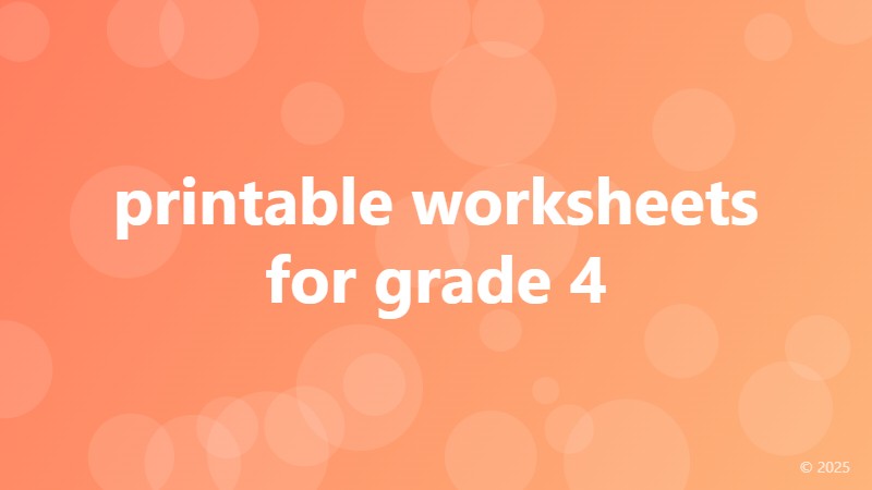printable worksheets for grade 4