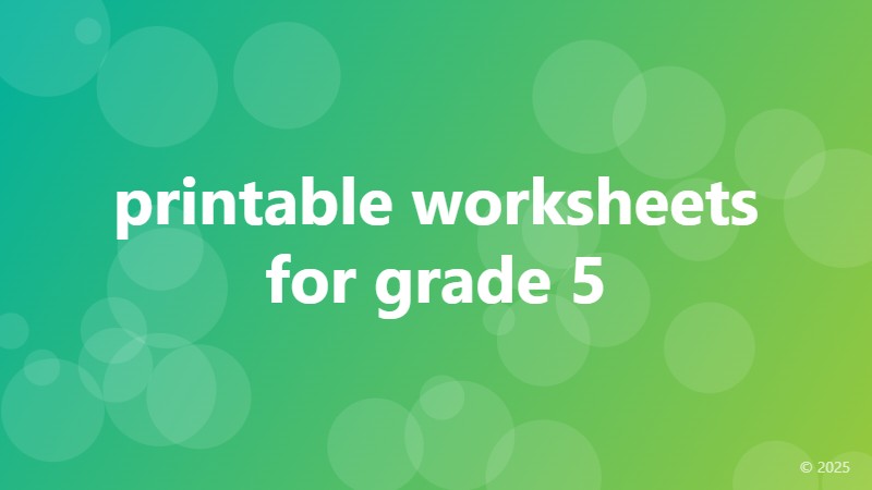 printable worksheets for grade 5