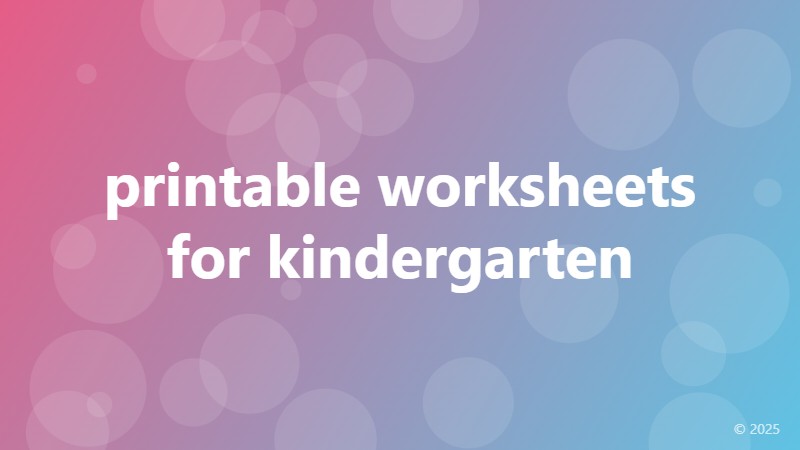 printable worksheets for kindergarten