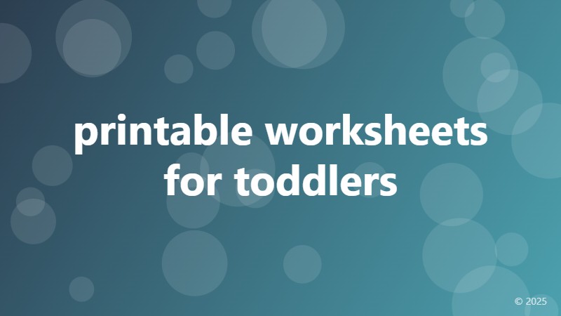 printable worksheets for toddlers