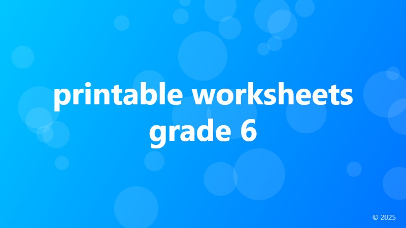 printable worksheets grade 6
