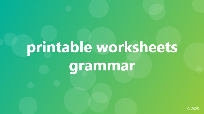 printable worksheets grammar