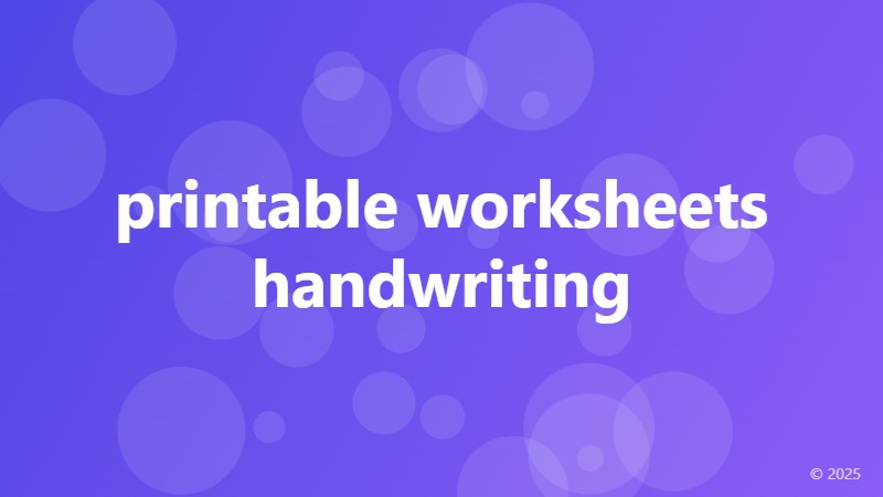 printable worksheets handwriting
