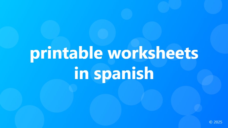 printable worksheets in spanish